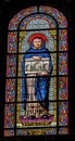 Saint Bertrand Stained Glass Nimes Cathedral Gard France Royalty Free Stock Photo