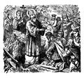 Saint Boniface Converts Many in Germania vintage illustration