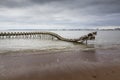 Saint Brevin. France 18-06-2021. Huge statue of snake skeleton in the sea at Saint Brevin France.