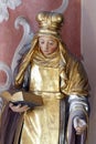 Saint Bridget of Sweden statue on the altar of Saint Apollonia in the Church of Saint Catherine of Alexandria in Zagreb Royalty Free Stock Photo