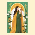 Saint Brigid\'s Day. Illustration in flat style Royalty Free Stock Photo