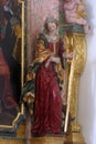 Saint Catherine, statue on the altar of the Holy Three Kings in the Church of the Assumption in Samobor, Croatia