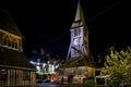 The Saint Catherine church in the center of Honfleur, Normandy, France at night