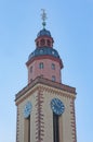 Frankfurt Saint Catherine Protestant Church tower aerial view Royalty Free Stock Photo