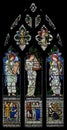 Saint Cecilia (Sancta Caecilia) stained glass Saint Cecilia at Oxford Christ Church, England, UK