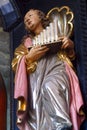 Saint Cecilia, statue on the altar of Saint Apollonia in the Church of Saint Catherine of Alexandria in Zagreb