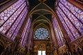 Saint Chapelle stained windows glass Royalty Free Stock Photo