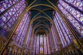 Saint Chapelle stained windows glass Royalty Free Stock Photo