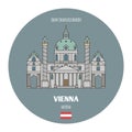 Saint Charles Church in Vienna, Austria. Architectural symbols of European cities