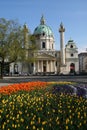 Saint Charles's Church (Wiener Karlskirche) at Karlsplatz in Vienna, Austria Royalty Free Stock Photo