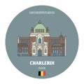 Saint Christopher`s Basilica in Charleroi, Belgium. Architectural symbols of European cities