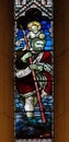 Saint Christopher, stained glass window in the American Cathedral Church of the Holy Trinity in Paris Royalty Free Stock Photo