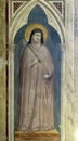 Saint Clare of Assisi holding a lily, fresco by Giotto di Bondone, Basilica di Santa Croce in Florence