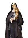 Saint Clare of Assisi statue isolated Royalty Free Stock Photo