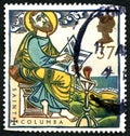Saint Columba UK Postage Stamp Royalty Free Stock Photo
