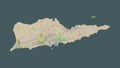 Saint Croix - U.S. Virgin Islands highlighted. Topo French