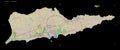 Saint Croix - U.S. Virgin Islands shape on black. Topo French