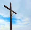 Saint cross before a church in Novy Sverjen. Belarus