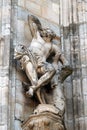 Saint Cyriacus Martyr, statue on the Milan Cathedral, Duomo di Santa Maria Nascente, Milan, Italy Royalty Free Stock Photo