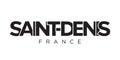 Saint Denis in the France emblem. The design features a geometric style, vector illustration with bold typography in a modern font