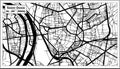 Saint-Denis France Map in Black and White Color