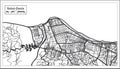 Saint Denis Reunion City Map iin Black and White Color. Outline Map