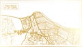 Saint Denis Reunion City Map in Retro Style in Golden Color. Outline Map