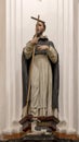 Saint Dominic statue in the Chapel of Santa Teresa in the Mosque-Cathedral of Cordoba in Spain. Royalty Free Stock Photo