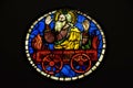 Saint Elias on the fiery chariot, stained glass in the Basilica di Santa Croce in Florence