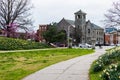 Saint elizabeth catholic church from patterson park in baltimore Royalty Free Stock Photo