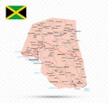 Saint Elizabeth Map. Jamaica state Royalty Free Stock Photo