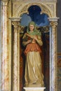 Saint Elizabeth, statue on the high altar in the church of the Visitation of the Blessed Virgin Mary in Garesnica, Croatia Royalty Free Stock Photo