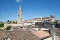 Saint Emilion, Bordeaux / France - 06 19 2018 : Picturesque rooftops of Saint-Emilion, one of the principal red wine areas of Bor