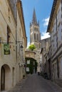 Saint Emilion church and street Royalty Free Stock Photo