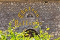 Storefront of the building of a producer of great flood of Saint Emilion wine, Chateau Bellevue