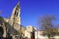 Saint Emilion monolithic church in city center near bordeaux France Royalty Free Stock Photo
