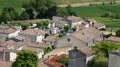 Saint emillion villages surrounded by vineyard