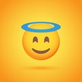 Saint emoticon smile icon with shadow for social network design