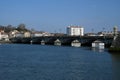 The Saint-Esprit bridge crossing the Adour river in Bayonne Royalty Free Stock Photo