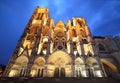 Saint-Etienne Cathedral in Bourges at blue hour