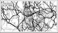 Saint Etienne France Map in Black and White Color Royalty Free Stock Photo