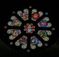 Saint Fin Barre`s Cathedral is cathedral in the city of Cork, Ireland. Sanctuary glass window