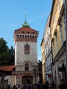 The Florian gate through the walls of the City of Krakow Poland