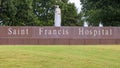 Saint Francis Hospital fountain with a statue of Saint Francis of Assisi in Tulsa.