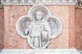 Saint Francis by Paolo di Bonaiuto relief on facade of the San Petronio Basilica in Bologna