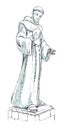 Saint Francis of Assisi sculptor drawing