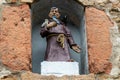 Saint Francis statue in the city gate Werther Tor in Bad Muenstereifel Royalty Free Stock Photo