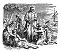 Saint Francis Xavier on the Coast at the Portuguese Settlement of Goa vintage illustration