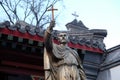 Saint Francis Xavier statue in front Saint Joseph Cathedral in Beijing Royalty Free Stock Photo