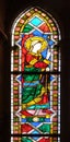 Saint Gabriel the Archangel, stained glass window in the Basilica di Santa Croce in Florence Royalty Free Stock Photo